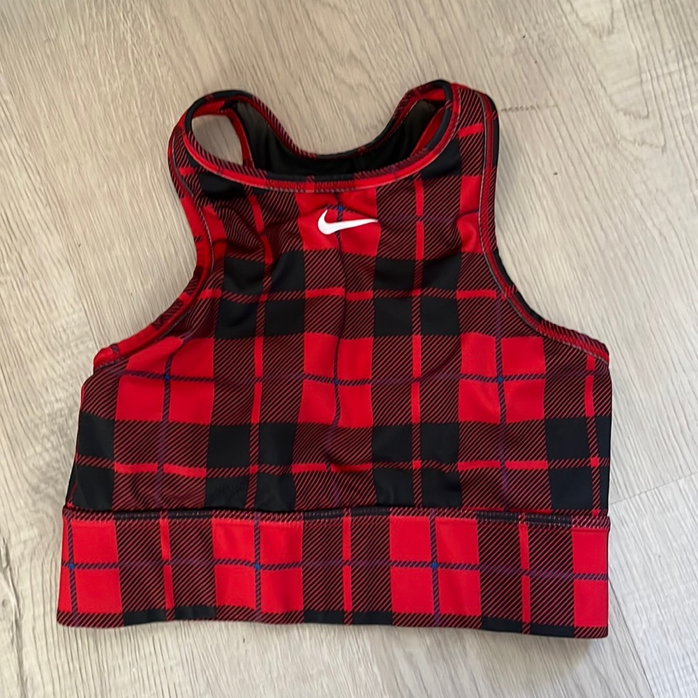 Nike plaid and mesh crop top